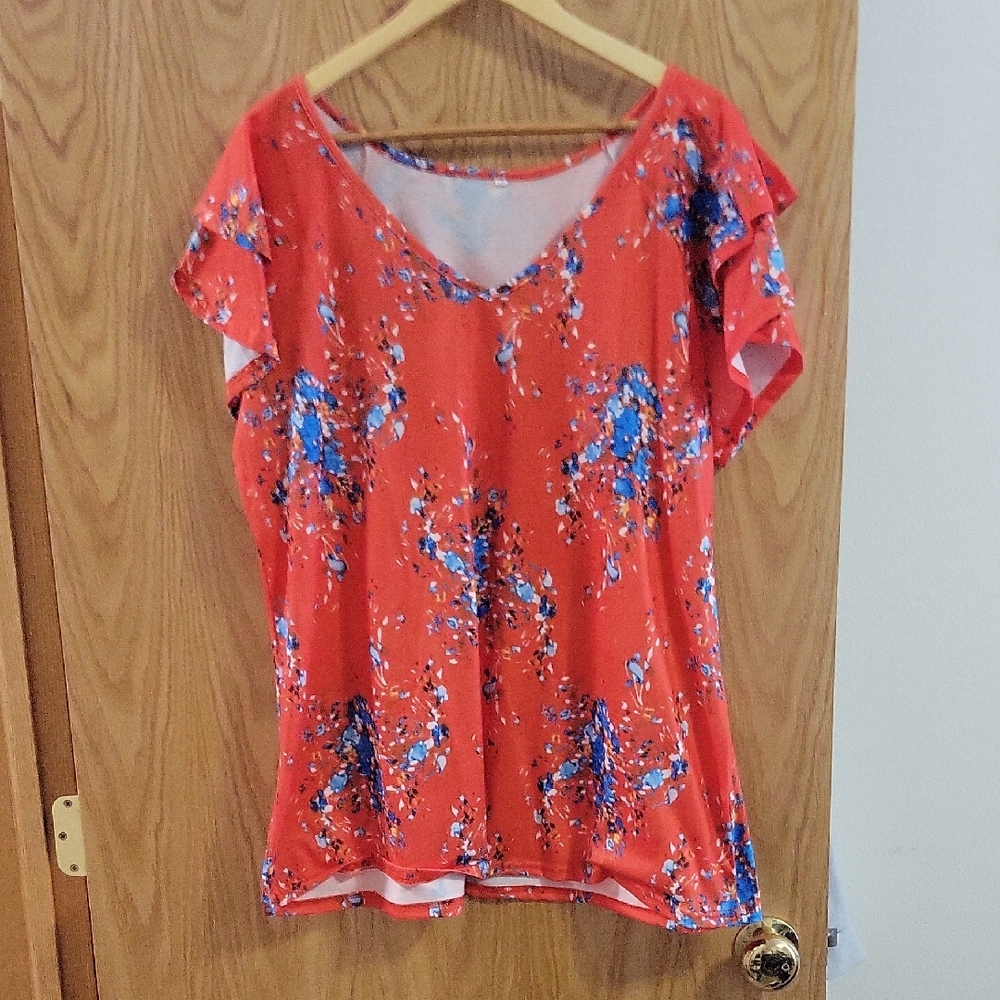 Floral Red Women's Top